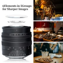 캠코더렌즈 카메라렌즈 Sony E-Fuji X 렌즈 용 50mm F2 풀 프레임 수동 조리개 Canon EOS-R Z Leica L 마운, 06 소니 E-마운트 (FE)_01 Black