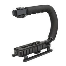 카메라짐벌U자형 홀더 그립 비디오 핸드헬드 안정기 DSLR nikon 호환 SONY 호환 카메라 휴대용 Steadicam, 01 Black