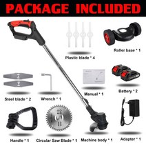 무선 잔디 깎는 기계 2000W 130000RPM 길이 조절 가능 디지털 디스플레이 마끼다 18V 배터리용 정원 도구, 01 Black 2B_01 EU