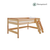 [숲소리] 우드베어키즈 낮은벙커침대 원목 어린이 주니어 성장 모듈형 가구, 단품