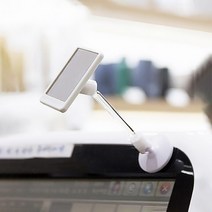 집게형 부착 디피용 미니거울 손거울, 화이트-부착식 일반형