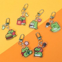 익명이굿즈 깨꾹이 랜덤아크릴키링 개구리 캐릭터 키홀더 에어팟 가방열쇠고리선물, 단품
