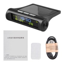 자동차사각시계 벤츠차량용시계 차량용 태양열 시계 TPMS 룩 자동차 디지털 시계 LCD 시간 날짜 차량 내 온도 디스플레이 야외 개인 부품 장식, 비_중국