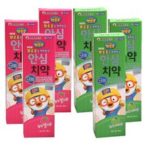 케이엠제약 뽀로로는 치카친구 안심치약 3~5세 사과향   딸기향, 80g, 3세트