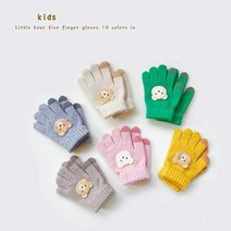 블랙체리 아동용 곰돌이 니트 장갑