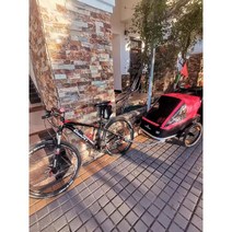 자전거 트레일러 바이크 짐 웨건 카라반 수레 반려동물 산책 아동, 1. 레드 / 블랙