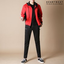 하트비트 퍼어틱 후드집업 트레이닝 세트 베이직핏 운동복 커플 츄리닝 단체복 남자 여자 남여공용 빅사이즈 커플티 추리닝 트레이닝복 셋트