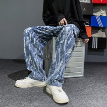 와와맘 빅사이즈 남자 배기팬츠 스크래치 청바지 힙합 똥싼바지 DFR25