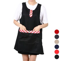 DAE76 빅포켓 단추 포인트 스트라이프 타이 앞치마, DAE76 검정