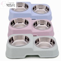 펫도락 사용이 편리한 파스텔톤 높낮이 강아지 고양이 식기 밥그릇 물그릇, 1개, 파스텔핑크