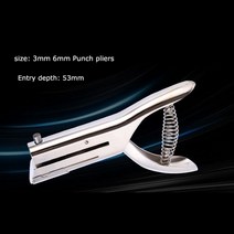 견고한 1Pc 금속 3mm 6mm 기공 직경 펀치 플라이어 장거리 펀처 핸드 페이퍼 스크랩북 PVC 종이 구멍, 02 6mm