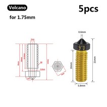 용접 팁 노즐 5pcs PTFE 코팅 MK8/E3D/화산 노즐 0.2-1.2mm 압출기 프린트 헤드 3D Ender3 Pro CR10/S 핫, 03 Volcano-5pcs_01 0.2 미리메터