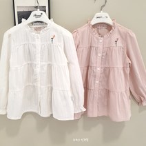 페리미츠 [북유럽ST] 뽀송한 순면 블라우스- 아이보리/핑크- 세미루즈핏으로 편안해요~ 인천점
