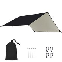 원터치윈드스크린 라운지 쉘터 위장막 4x5M/4x3M 야외 캠핑 텐트 천막 그늘 초경량 피크닉 방수 및 보호 블랙 코팅 방수포 Ari xi T r f, 3*5 메터, 01 Black-Floor nails