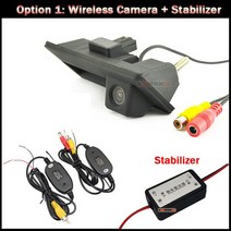 어라운드뷰 후방 사이드 카메라 2.4G 어댑터 무선 자동차 트렁크 핸들 버튼 캠 카메라 아우디 폭스바겐 파, 01 Wireless Camera_01 12V