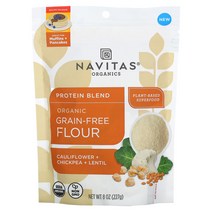 Navitas Organics 유기농 곡물 무함유 가루 콜리플라워 병아리콩 렌틸콩 함유 227g(8oz) 1팩