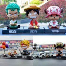 대시보드 원피스 Luffy Chopper 만화 성격 자동차 장식 인터넷 연예인 크리 에이 티브 인테리어 인형 손으로 만든, [04] 쉐이킹 헤드 블랙 쵸퍼(필름 포함)