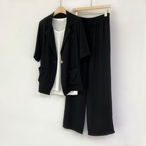 메일리 국내제작 3컬러 투피스 상하의 세트 여름 린넨 마 여성 여자 하객룩 오피스룩 정장