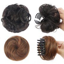 볼륨 가발 집게핀 여자 똥머리 당고머리 만두머리 올림머리 부분가발 집게핀 가발집게핀 가발핀 부분가발집게, 02.곱슬머리-블랙, 1개
