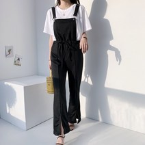 하이데일리 여성 점프수트 멜빵바지 코튼 면 파이 부츠컷 멜빵팬츠