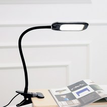 플랜룩스 플리코 집게 LED스탠드 책상 침대 독서등 USB 조명, 블랙