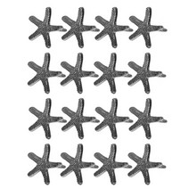 18pcs 패션 금속 냅킨 버클 크리 에이 티브 불가사리 쥬얼리 냅킨 링 호텔 세트 테이블 장식 냅킨 반지, 하나, 실버 블랙