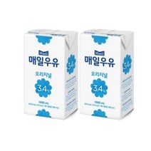 매일유업 매일우유 멸균우유 3.4% 오리지널 아이 초등학생 저학년 흰우유 국민우유 누구나좋아하는 1L, 2개
