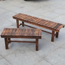 야외 벤치 아파트단지 공원 의자 방부목 벤치공원 발코니 벤치공예의자 아웃도어 캐주얼 실목, 12 계단 걸상 100×30×15cm 탄화, 스텝스툴 100×30×15cm 탄화