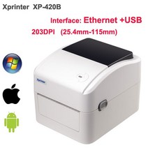 열프레스기 XPrinter-4 인치 배송 라벨/익스프레스/열 바코드 프린터 DHL/FEDEX/UPS/ USPS/EMS 인쇄용 4x6, 03 Ethernet and USB_04 영국 플러그