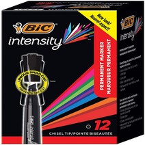 BIC Marking Permanent Marker Chisel Tip Black 12-Count, 1