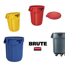 러버메이드 벤티드 브루트 원형 컨테이너 BRUTE 휴지통 다용도 정리함 원두보관 사료통, 흰색(뚜껑O), 75L, 1개