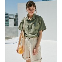 MAGOODGAN 레이버 2901 볼펜포켓 오버핏 카키 반팔셔츠