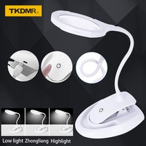 TKDMR 충전식 flexo 테이블 램프 LED 터치 클립 연구 돋보기 구즈넥 데스크탑 USB
