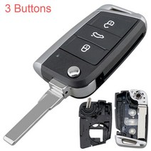 3 버튼 교체 고무 뒤집기 자동 스마트 원격 자동차 키 패드 Fob Fit for Golf 7 4 5 Mk4 6 Skoda Octavia Seat Leon Ibiza, [04] Key Shell C