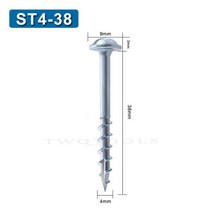 사각 드라이브 포켓 홀 지그 나사 굵은 나사 와셔 헤드 셀프 태핑 목재 나사 50 개, ST4-38 50pcs