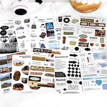 인스타 감성 소품 키치 레터링 다꾸 칼선 스티커 4종, 2.피크닉 (ST-2337)