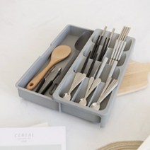 ﻿2단 식기 도구 트레이 싱크대 서랍 수저통 수저 정리함, 화이트
