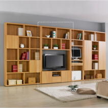 블랑누보 서재 맞춤 책장 수납형 TV 다이 시스템 거실장 세트 1200, 4자거실책장_아카시아