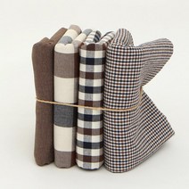 굿팡패브릭 면 20수 선염 체크 네이비브라운 4종 (8205055), 3cm체크