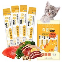고양이 휴대성좋은 간단급여 활력충천 터키쉬앙고라, 1개, 4포(60g) x3팩 참치와 오리