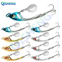 [QISHENG] 스핀 바이브 9개입/세트 메탈 바이브 농어 삼치 광어 우럭 배스 스피너베이트, 혼합 색상B, 5g