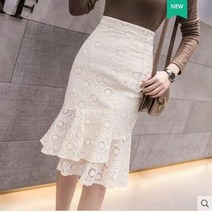 조선스타일리스트 HOT신상 슬림 레이스 스커트 센스 언밸런스 랩 스커트
