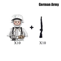 레고 피규어 조립 장난감어린이 장난감 10 개/몫 WW2 군사 독일 피규어 빌딩 블록 4 면 인쇄 미국 Soveit, 16 10pcs