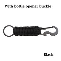 비상 매듭 키 체인 야외 카라비너 ​​edc 도구 로프 키 체인 링 군사 paracord 코드 캠핑 서바이벌 키트, 스타일 2- 블랙