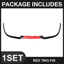 개조 액세서리 앞 범퍼 스포일러 보호 플레이트 립 키트 장식 스트립 턱 셔블 자동차, Red-black two-fin