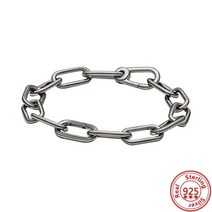 염주종류 정통 100% 925 스털링 실버 오리지널 스네이크 체인 하트 팔찌 & DIY 비드 럭셔리 미 쥬얼리, 05 GDL078_02 17cm