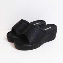 사일런트힐 폭신한 쿠션 여성 통굽 슬리퍼 7cm 키높이 직조 발편한 사무실화 근무화 KS010