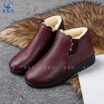 셀럽당 면 신발 여자 겨울 기모 방모 플랫 빅사이즈 방한부츠 중장년 여성 신발
