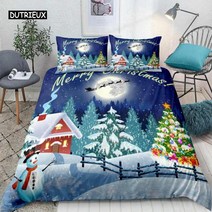 쇼파천커버 쇼파덮개 쇼파커버 크리스마스 눈 만화 선물 사슴 침구 세트 이불 커버 편안한 통기성, 173.12 - US King264x228cm