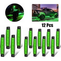 엠비언트 라이트 무드등 조명 램프 자동차 LED 락 스트립 사이드 표시등 방수 장식 JEEP RZR 오프로드 F150 픽업 트럭 오토바이용 4/8/12 개, 12 Pcs